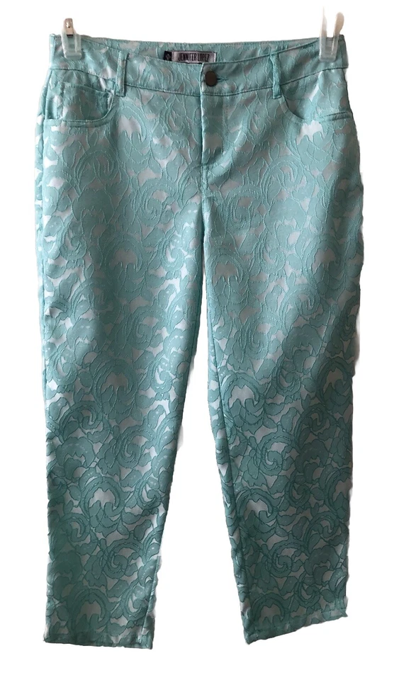 Pantalones cortos para mujer JENNIFER LOPEZ talla 0 turquesa bolsillos cremallera frontal Foto 1 de 4