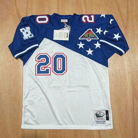 100% Authentic Barry Sanders Mitchell & Ness 1995 Pro Bowl Jersey Size 48 XL Cover
