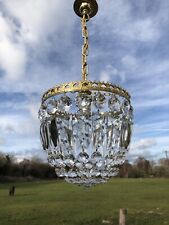 Vintage French Crystal Bag Chandelier. Restored. Re-wired.