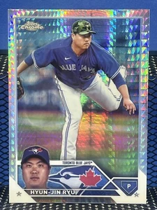 2023 Topps Chrome Update HYUN-JIN RYU Hyper Prism Refractor Toronto Blue Jays - Picture 1 of 2