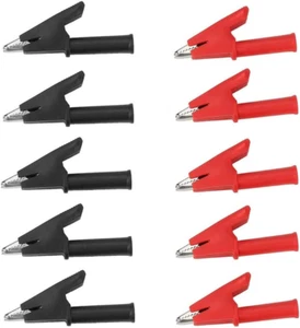 Bnafes10Pcs Full Insulated Crocodile Clips with 4Mm Socket Banana Jack Copper - Picture 1 of 12