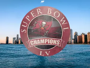 Letrero de campeón del Super Bowl LV de bucanero de Tampa Bay 12" de diámetro - Imagen 1 de 1