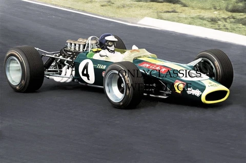 1968 JIM CLARK LOTUS RACER GRAND PRIX FORMULA ONE AUTO RACING 12X18 PHOTO POSTER Cover