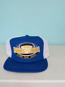 vintage 1990 pennsylvania state trap shoot snapback trucker style hat - Picture 1 of 10