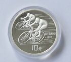10 Yuan China 1990 "Olympische Sommerspiele 1992 Barcelona Radrennfahrer" silver