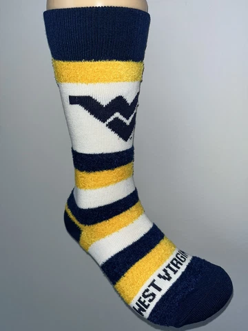 WEST VIRGINIA MOUNTAINEERS NCAA COLLEGE TEAM WOMENS PRO SOFT FUZZY CREW SOCKS Q Cover