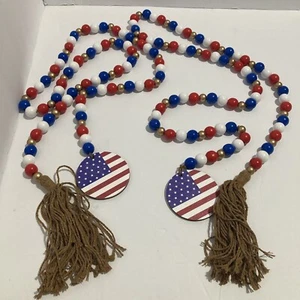 Big Wood Bead Garland Boho Home - Picture 1 of 9