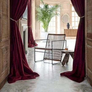 NICETOWN Christmas Velvet Curtains 108 inches Long, Red Velvet Curtains and - Picture 1 of 7