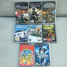 Lot of 8 PSP Games - SSX, Midnight Club, Need for Speed, Daxter, and More!