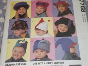 McCALL'S 7768 CHILD'S POLAR GEAR HATS IN 9 STYLES PATTERN-UNCUT- - Picture 1 of 3