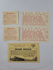 Champ Decals P-72 UP City of Portland Passenger Car  - Picture 1 of 1