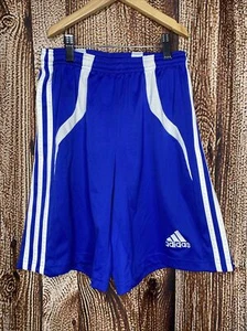Adidas Vtg Youth Soccer Shorts Boys Girls Blue White Clima365 Kids Size XL - Picture 1 of 5