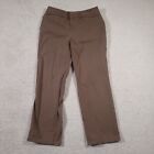 Dockers Pants Women's 6P Short Brown Flat Front Pockets Metro Fit Stretch Crop