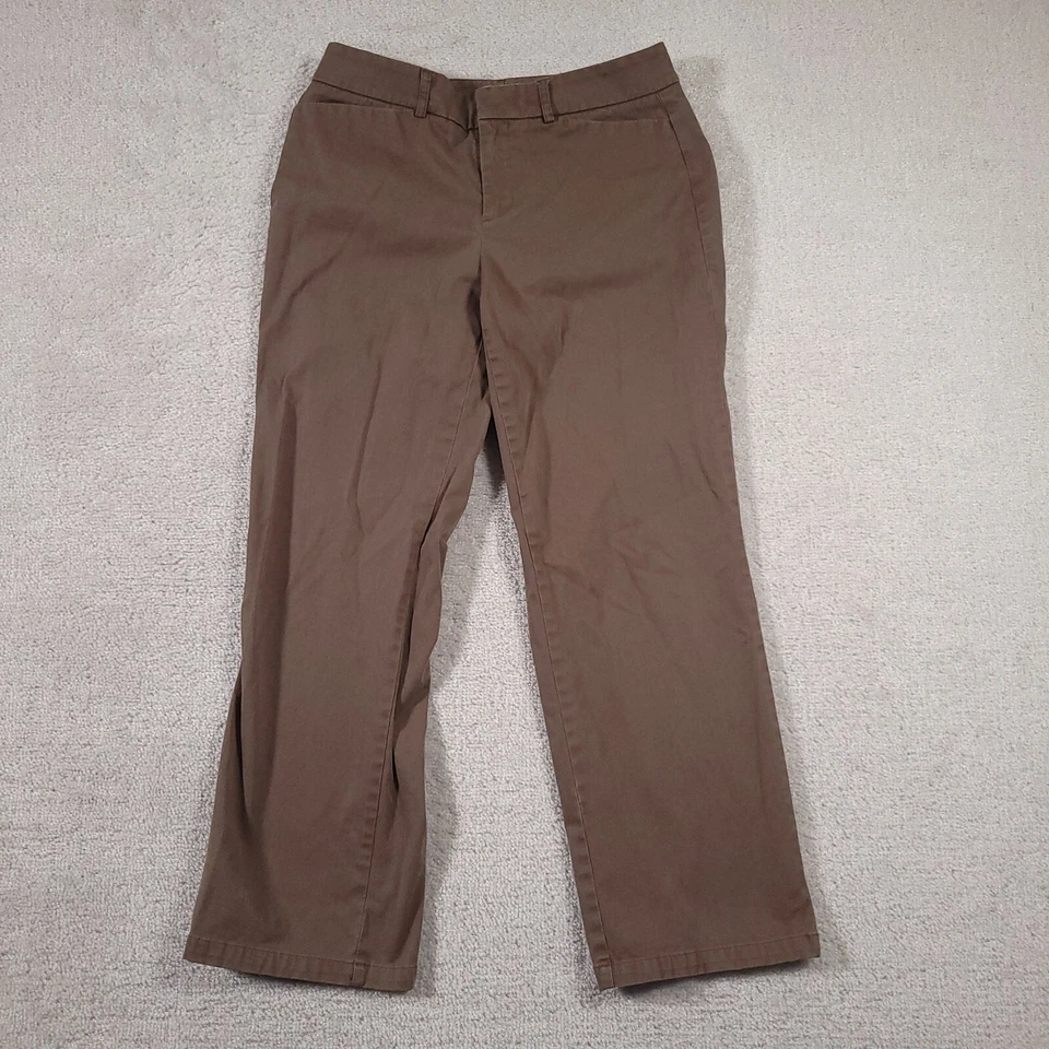 Dockers Pants Women's 6P Short Brown Flat Front Pockets Metro Fit Stretch Crop - Image 1 of 4