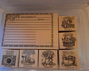 Stampin Up "Recipe Fun"  1996 Set of 7 stamps - Picture 1 of 3