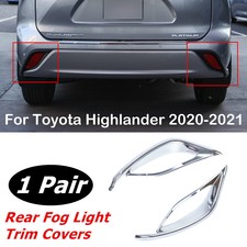 1 Pair For Toyota Highlander 2020-2022 ABS Chrome Rear Fog Lamp Cover Trim New