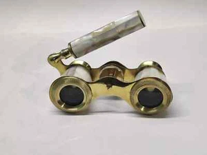 Antique Brass Opera Glasses Binocular Mother of Pearl Brass Fittings France Gift - Picture 1 of 7