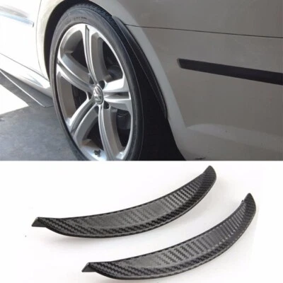 1 Pair 13" Carbon Texture Diffuser Fender Flares Lip For BMW  Wheel Wall Panel - Image 1 of 2
