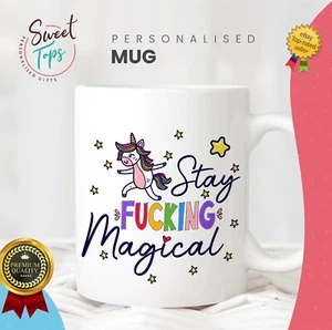 STAY FUCKING MAGISCHES LUSTIGES NEUHEITSGESCHENK | UNHÖFLICH | WITZ | GEBURTSTAG - Bild 1 von 1