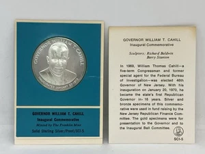 1970 Franklin Mint Governor William T Cahill Inaugural Sterling Silver Proof - Picture 1 of 10