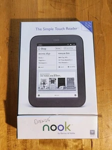BARNES NOBLE NOOK BNRV300 SIMPLE TOUCH 6" TABLET READER W/ POWER CORD & BOX - Picture 1 of 18
