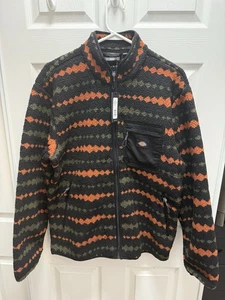 Dickies Sherpa Fleece Jacket TJE03BMN Size Small Zig Zag Pattern NWT - Picture 1 of 6