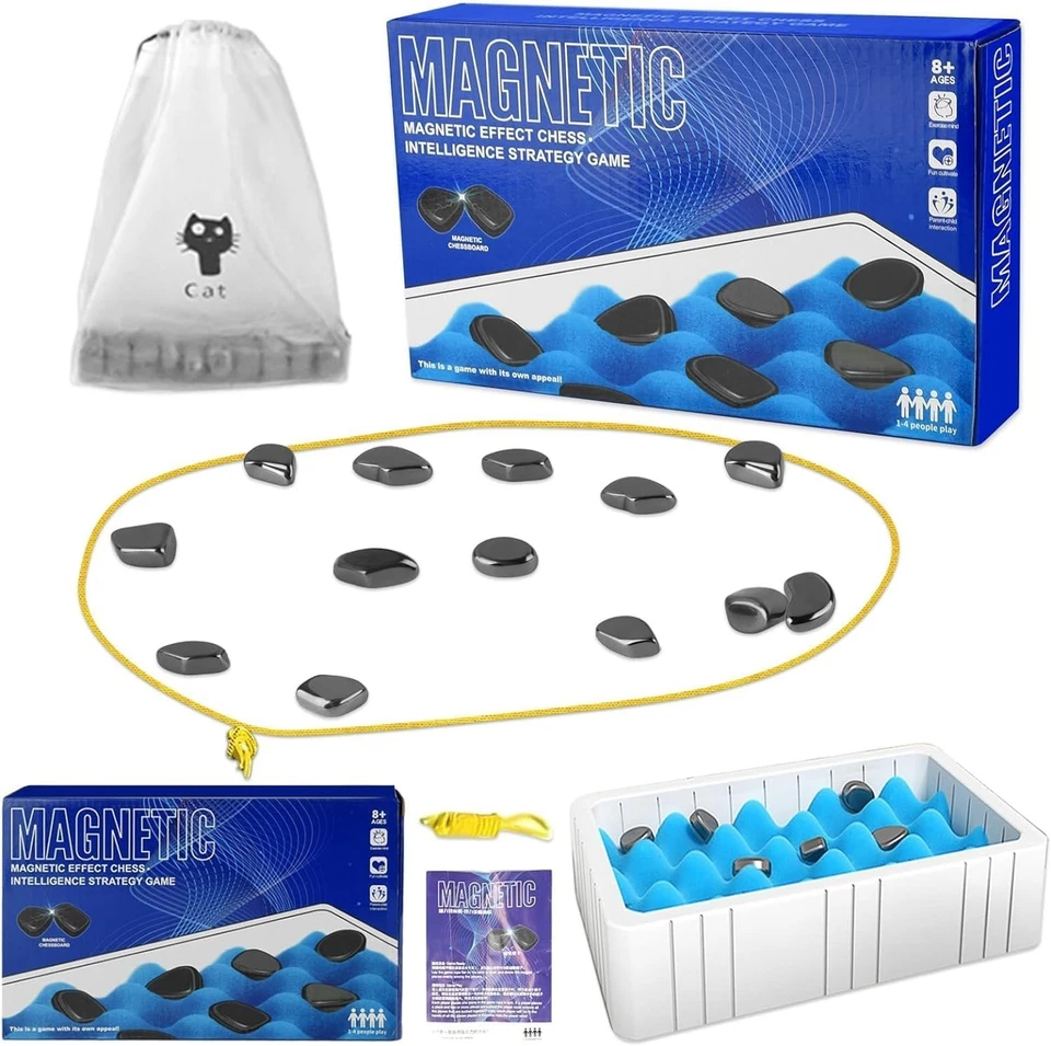 Magnet Chess Game Large Magnet Stone Game Party Desktop Magnetic Strategy Game - Image 1 of 4