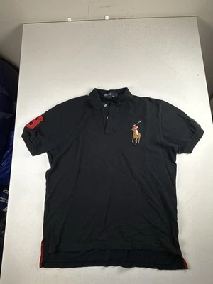 Polo Ralph Lauren Shirt Mens L Black Short Sleeve Big Pony Logo #3 Casual - Image 1 of 4