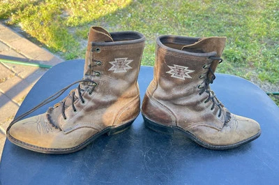 Botas occidentales Abilene para mujer Packer Logger de cuero marrón con cordones talla 7 M Foto 1 de 4