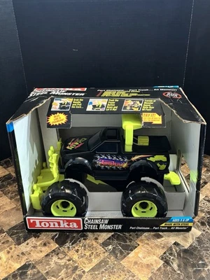 Motosierra Tonka 1993 rara acero Monster Truck cable de tracción neón ¡funciona! ¡Nuevo! Foto 1 de 4