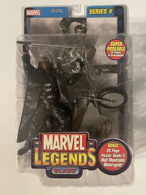 Marvel Legends Blade Wesley Snipes & Motorcycle Series V ToyBiz 2003 NUEVO SELLADO Foto 1 de 4