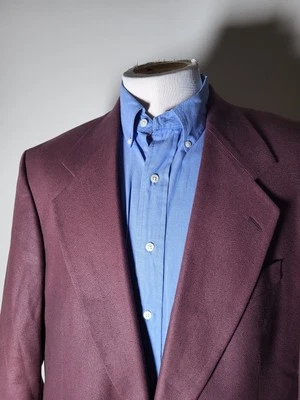 Blazer chaqueta abrigo deportivo vintage 44R Oscar De La Renta saco de lúpulo de seda cruda púrpura Foto 1 de 4