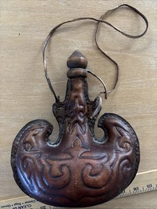 Charming Vintage Leather Flask From Kazakhstan - Picture 1 of 24