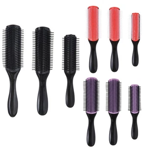 Juego de 3 piezas de cepillo de pelo peine duradero diseño cojín de 9 filas voluminizador moldeador del cabello - Imagen 1 de 16