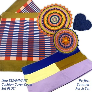 IKEA TESAMMANS Cushion Cover Set: 3 Covers, 3 Matching Mandalas/Doilies - Picture 1 of 5