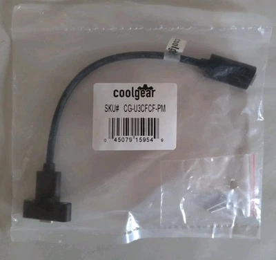 USB 3.1 Type-C Female to Type-C Female Panel Mount Cable with Screws - Image 1 of 4