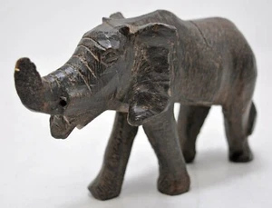 Antique Wooden Rhinoceros Figurine Original Old Hand Carved - Picture 1 of 8