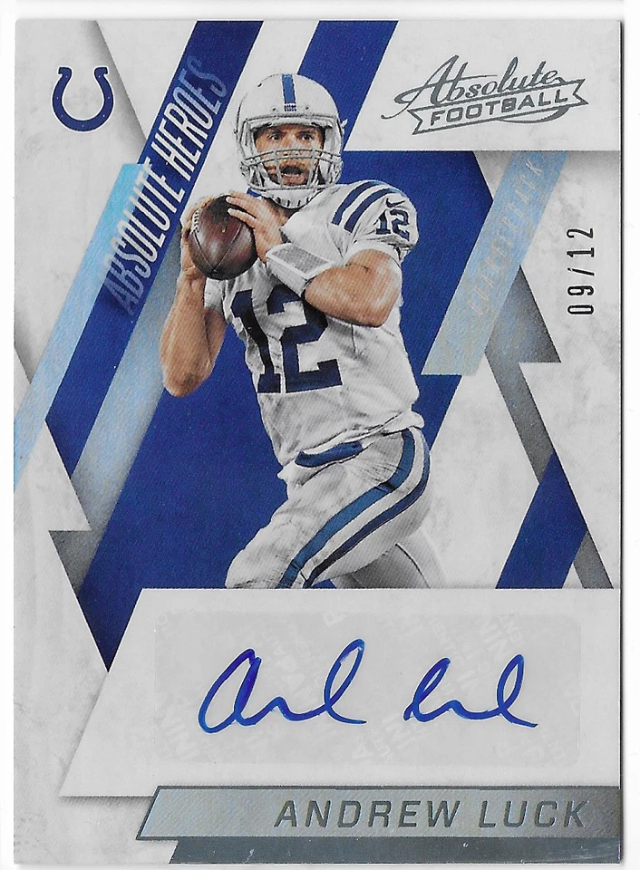 ANDREW LUCK 2016 PANINI ABSOLUTE AUTO AUTOGRAPH CARD #9/12! - Image 1 of 1