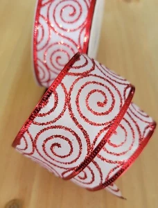 1,5 Zoll (5 Yards) verdrahtetes Weihnachtsband skurril Geschenkverpackung Kränze Handwerk - Bild 1 von 1