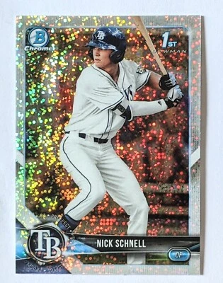 2018 Bowman Draft Chrome 1st Nick Schnell sparkles refractor #BDC-44 rays rookie - Image 1 of 2