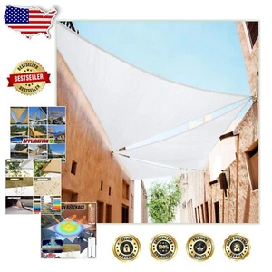 Commercial-Grade 15' Triangle Shade Sail - Breathable Mesh & 190 GSM Durability - Picture 1 of 9
