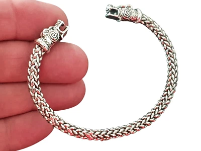 Viking Oath Arm Ring Bracelet Dragon Pewter Torque Ring Cuff Norse Jewellery - Image 1 of 4