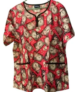 Christmas Scrub Top Women's Size Medium Tafford Brand NEW WITH TAGS - Picture 1 of 2
