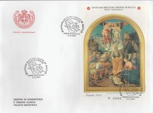 FDC SMOM 2000 Christmas Sheet Adoration Of The Shepherds - Picture 1 of 1