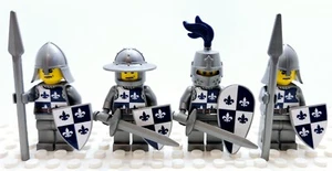 Castle Quartered Fleur de Lis Knights Soldiers made with real LEGO® Minifigure - Picture 1 of 9