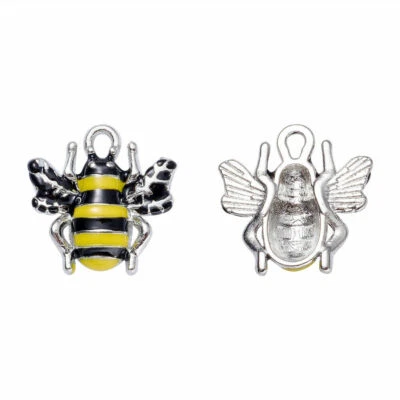 Esmalte Abeja Colgante Mini Colgante Dije Joyería Artesanal 18mm Foto 1 de 2