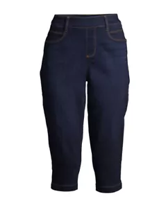S (28" WAIST) // TIME AND TRU WOVENS' WOVEN CAPRI STRETCH PANTS - BLUE - Picture 1 of 9