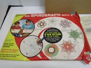 OLD 1967 Kenner Spirograph Refill Kit Patterns, 20 SHEETS OF Paper & Baseboard - Picture 1 of 2