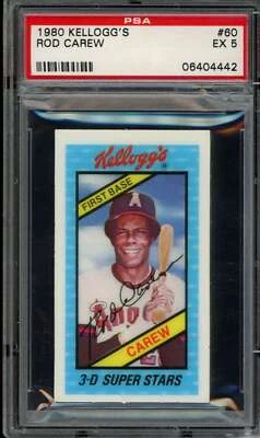 1980 Kellogg's #60 Rod Carew PSA 5 California Angels (4442) - Imagem 1 de 2