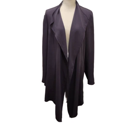 Anne Klein Womens Nantucket Grey Long Sleeve Open Front Drape Jacket Size XL NWT - Image 1 of 4